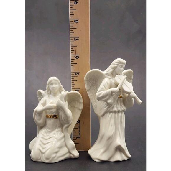 Lenox Porcelain Angels Set of 4 Musical & Praying Figurines White w/ Gold Accent - Picture 15 of 15